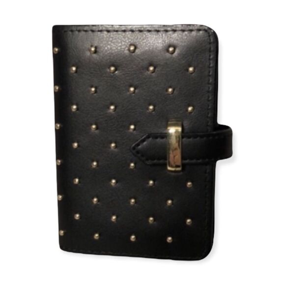 Ladies Black Wallet With Goldtone Studs New Without Tags - Picture 1 of 8